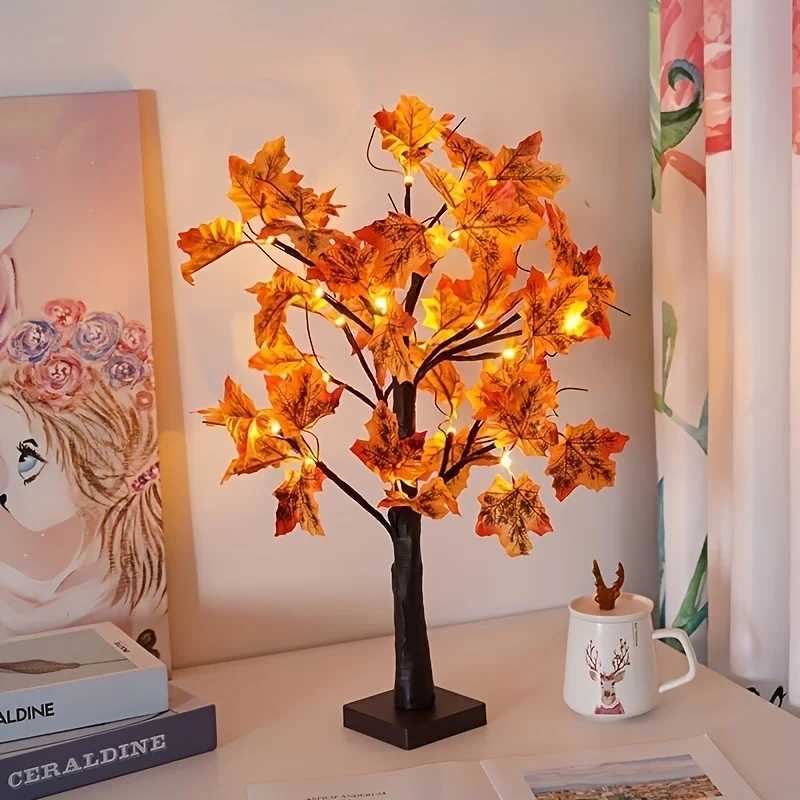 1pc 24 LED Artificial Black Birch Tree Light DIY Branches Table Lamp For Fall Gifts Home Bedroom Holiday Party Halloween Decor C251115