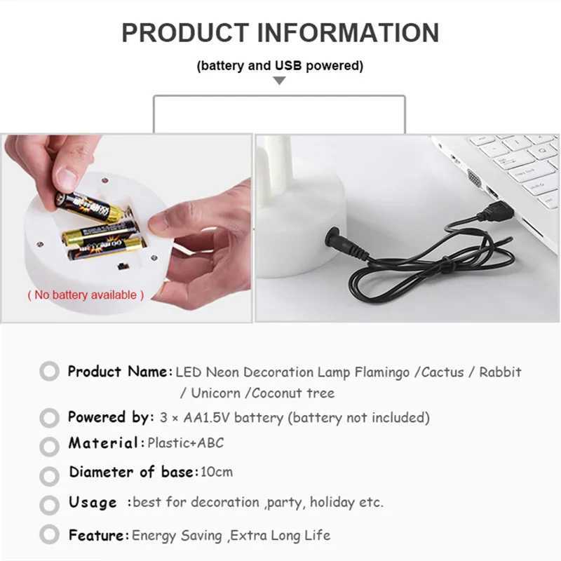 USB Flamingo Neon Sign Light Desk Lamp Dimmable Wine Bottle Light 3ColorsRGB Home Bedroom Closet Study Bedside Table Night Lamp C251115