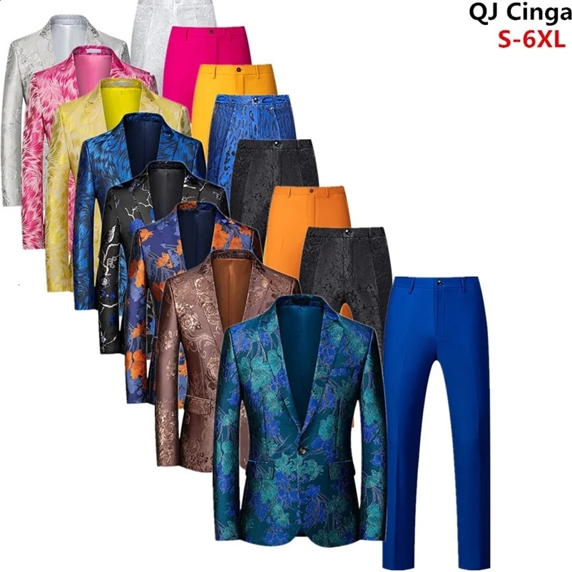 Men Suit 2-Piece Wedding Party Blazer and Pants Slim Fit Mens Suits Asian Size M-6XL JaquetPantalones 250517