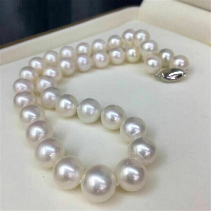 Gorgeous AAAA 8-9mm round south sea white natural pearl necklace 18 inch250122bj