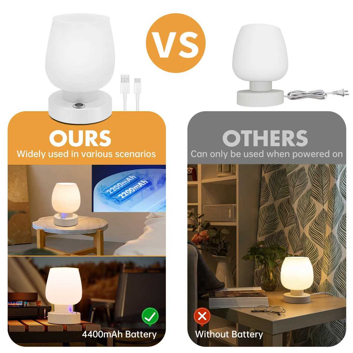 Table Lamp Night Light Touch Desk Lights Warm White Soft 3 Colors Camping Lighting 6500k Lamps Eye Projection Inside Bedroom C251115