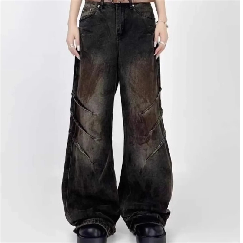 Street style mens jeans high street wearing faded clothes washing curtains flooring length lazy style denim shorts 250423