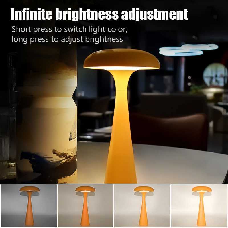 Mushroom Jellyfish Lamp Modern Decoration LED Touch Night Light Wireless Rechargeable For Bedroom Study Living Room Gift C251115