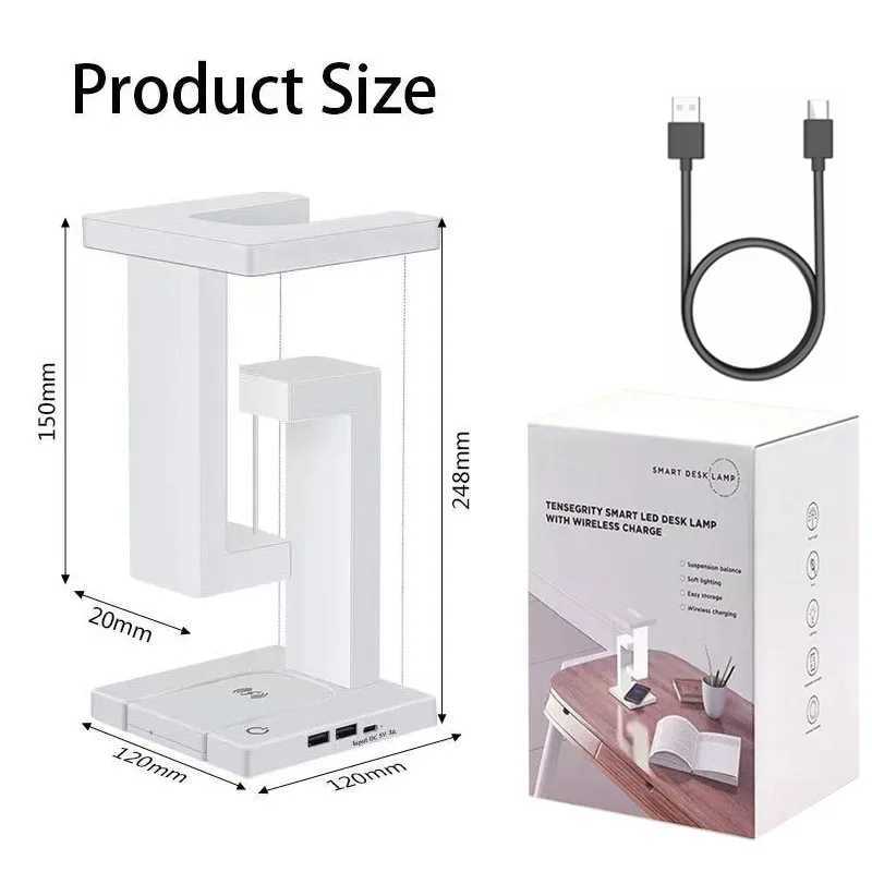 INS LED Night Light AntiGravity Physics Balance Suspension Table Desk Lamp Phone Wireless Charger Home Decor Bedside Lighting C251115