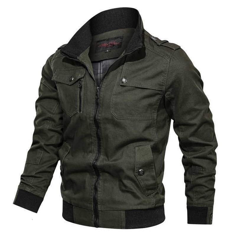 casual solid color jacket zipper collar large men's cotton sport quick dry bomber 211009