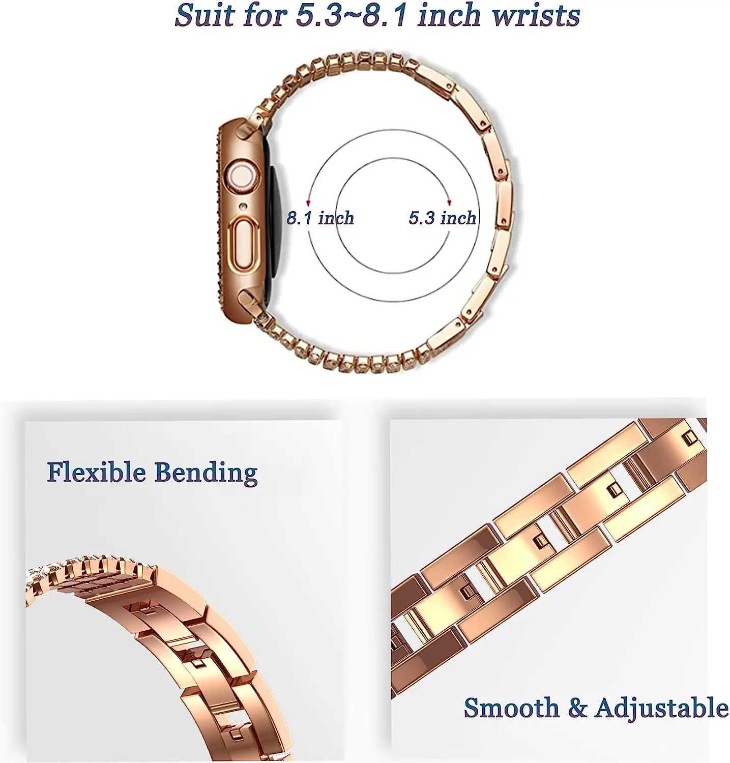 Bling Strap for Watch Band 40mm 41mm 44mm 45mm Slim Jewelry Metal Link Bracelet Wen iWatch tra 2 49mm 9 8 7 6 5 4 3 SE D250924