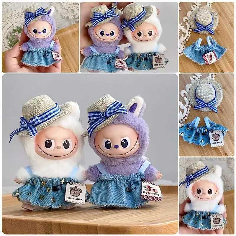10cm Mini Labubu Doll Clothes Set 40 Outfit with Hat Star Dress Nose Cap Cute Kawaii Collectible Doll Outfit for Display C250924