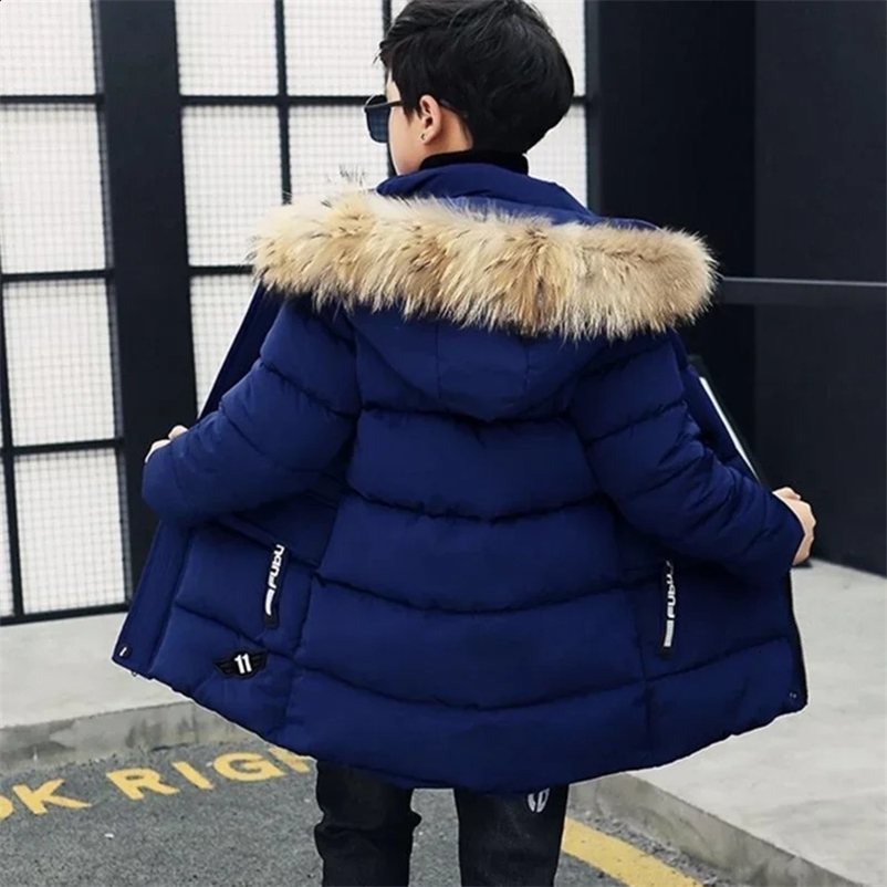Boys down jacket outerwear cotton elegant warm thick winter with added childrens clothing 240903bj
