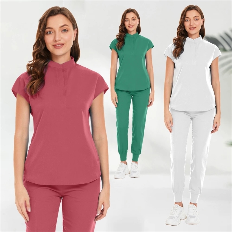 High Quality Uniforms Women Scrubs Sets Nursing Accessories Hospital Beauty Salon Spa Work Clothes Suit Gowns 240704