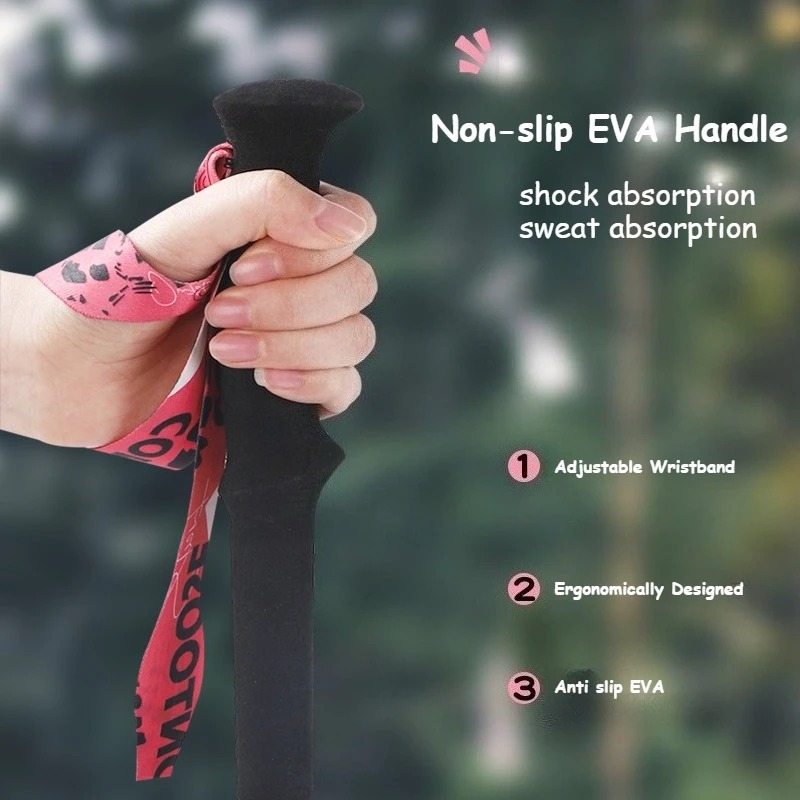 Carbon Fiber Trekking Poles Ultra-light Folding Hiking Sticks Walking Stick with EVA Handle Quick-Lock for Women Men Hiking Camping Climbing