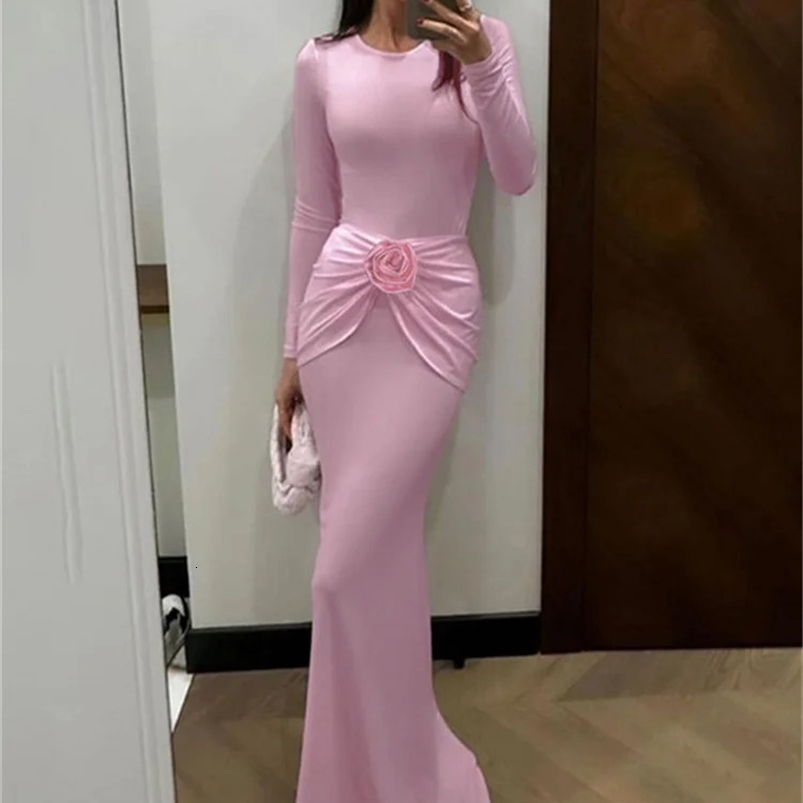 Tossy Floral Fashion Elegant Long Womens Wear High Waist Patch Ultra Thin Party Dress Womens Solid Tight Dress 250103