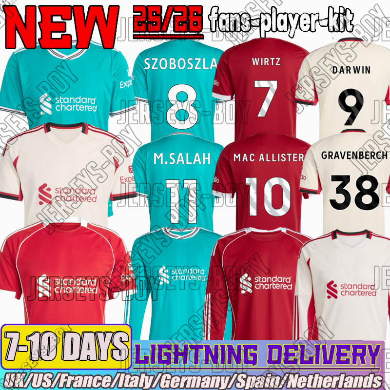 25 26 WIRTZ ISAK SALAH liverpool 26 27 Football Jersey Ekitike MAC ALLISTER Kerkez SZOBOSZLAI Long Sleeve Soccer Jersey Plays Goalkeeper Football Shirt Kids Kits