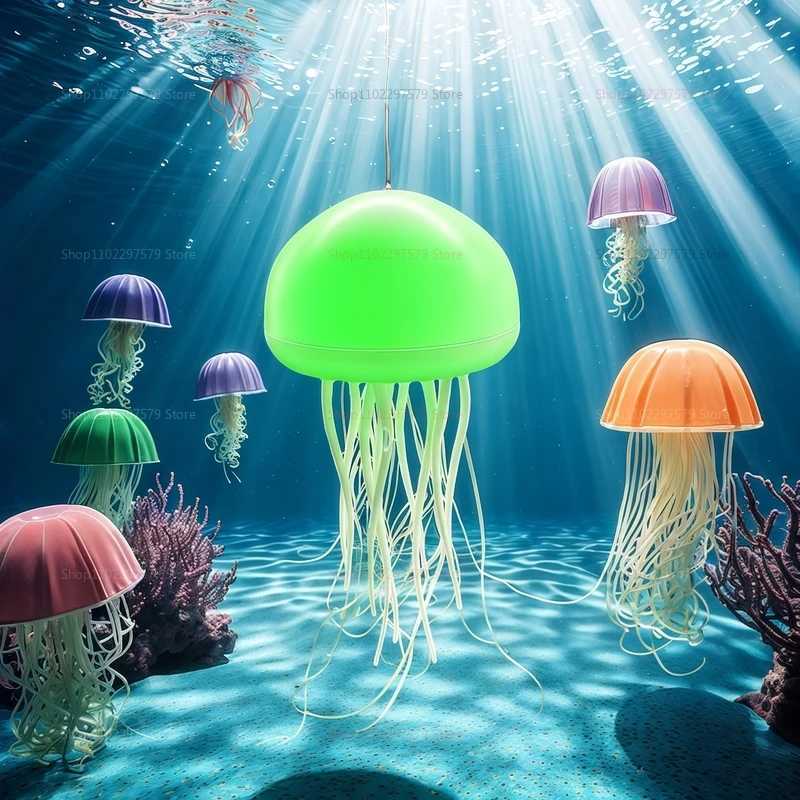 3D Bionic Jellyfish Night Lights RGB Gradient Cute Bedside Lamp Intelligent Voice Control Ambient Sensing Lights Table Lamp C251115
