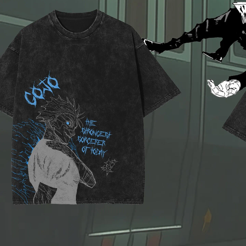 Men's T Shirts Gojo Satoru Jujutsu Kaisen Shirt Men Women Tshirt Washed Cotton T-shirt Clothing Summer Short Sleeve Oversized Tees