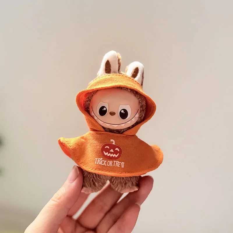 Halloween Clothes Set Cute Pumpkin Dress with Hat cloak For 10cm Labubu V4 Doll Clothes Outfit Accessories Ropa Labubu gift C250924