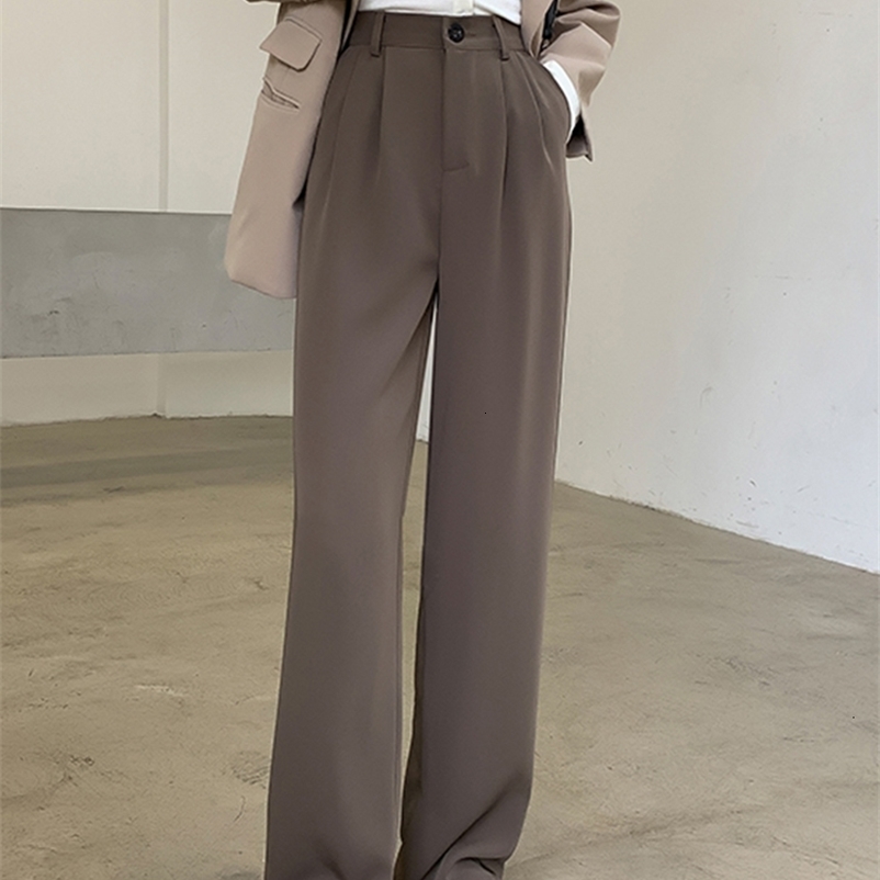 Women's Pants Capris Yitimoky Spring Casual Suit Pants Women Elegant Office Ladies Work Wide Leg Straight Bottoms Sweatpants Women Baggy Korean 2