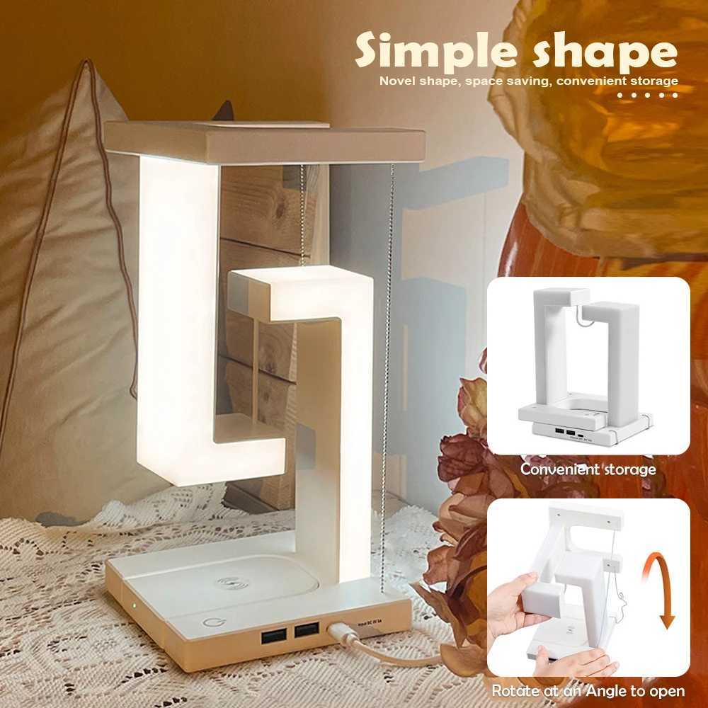 Floating Design LED Desk Lamps 10W Wireless Charging Stepless Dimming Touch Control Novelty Night Light Bedroom Decorative Light C251115