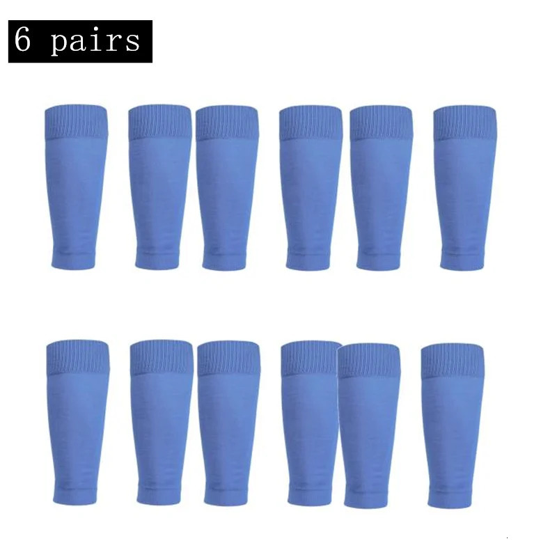 6 pairs Football Socks Shin Pads Leg Cover Men Women Grip Cutsocks w250815