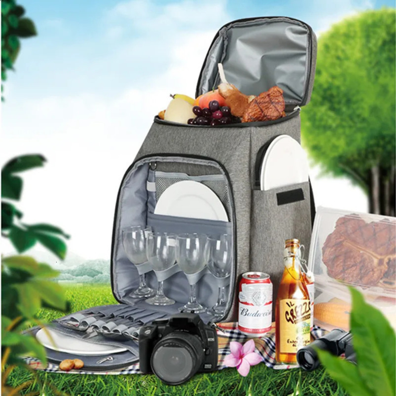 Bag Picnic Backpack Outdoor Travel Camping Storage Supplies Portable Hiking Coolers Used for Food Doors Lunch Boxes 240910