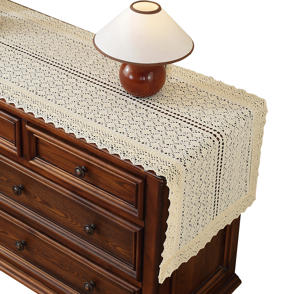 Table flag home bedside table TV cabinet dining sideboard drawer cabinet hollow cotton thread crochet cover cloth CMXT01 - view 6