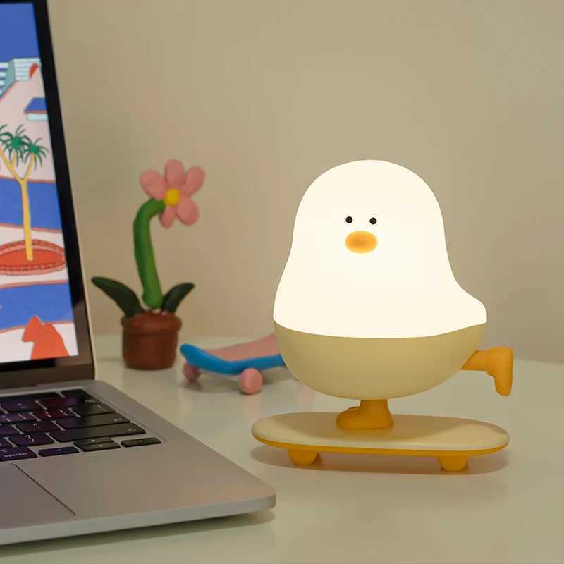 Creative Chicken Night Light Cute Animal Night Lamp Desktop Decorative Lamp USB Charging Stepless Dimming Children Birthday Gift C251115