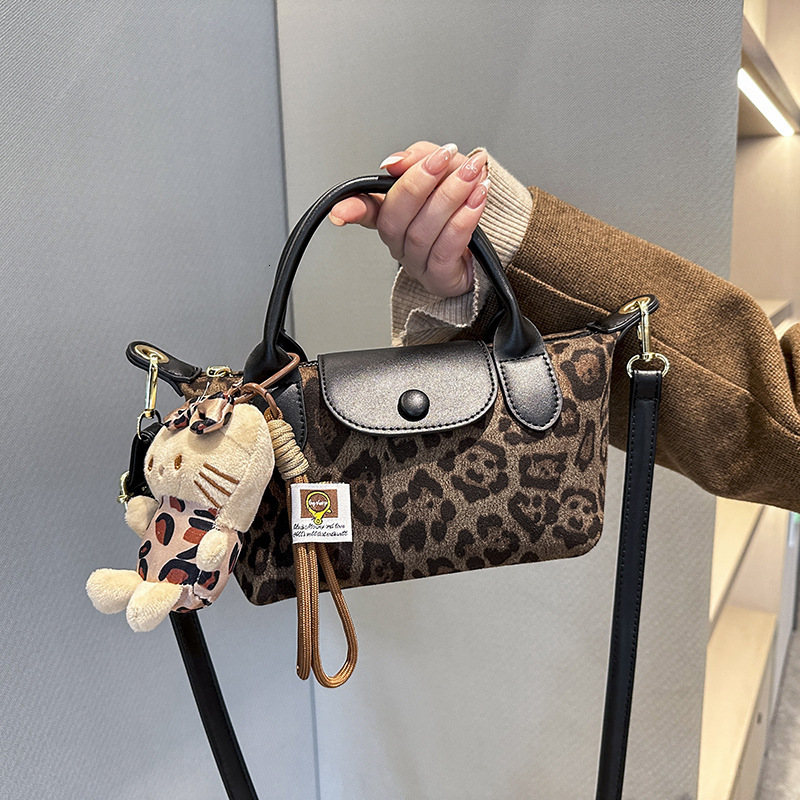 Designer Bag Luxury Bag Shoulder Handbag Wallet With High Shoulder Bag Aesthetic Value, Popular Item, Light Suede Leopard Print Handbag, Crossbody Bag