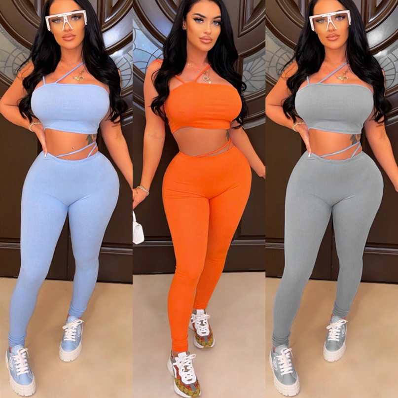 Womens Sexy Two Piece Sports Set Fashion Summer 240423