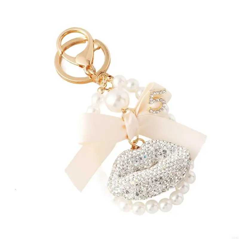 Fashion Rhinestones Lip Keychain With Bowknot Charm Elegant Bag Accessory For Women H8WF D250924