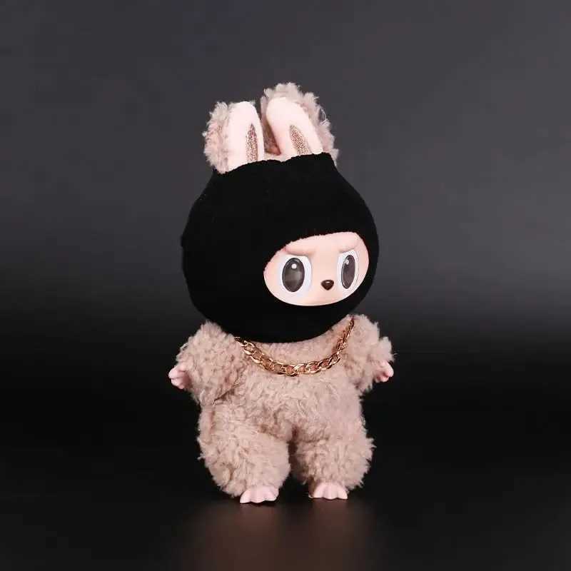 Clothes for For Labubu Big Into Energy Series Clothes Doll Funny Head Cover Mask Gold Necklace Travel Style Kid Toy for Labubu C250924