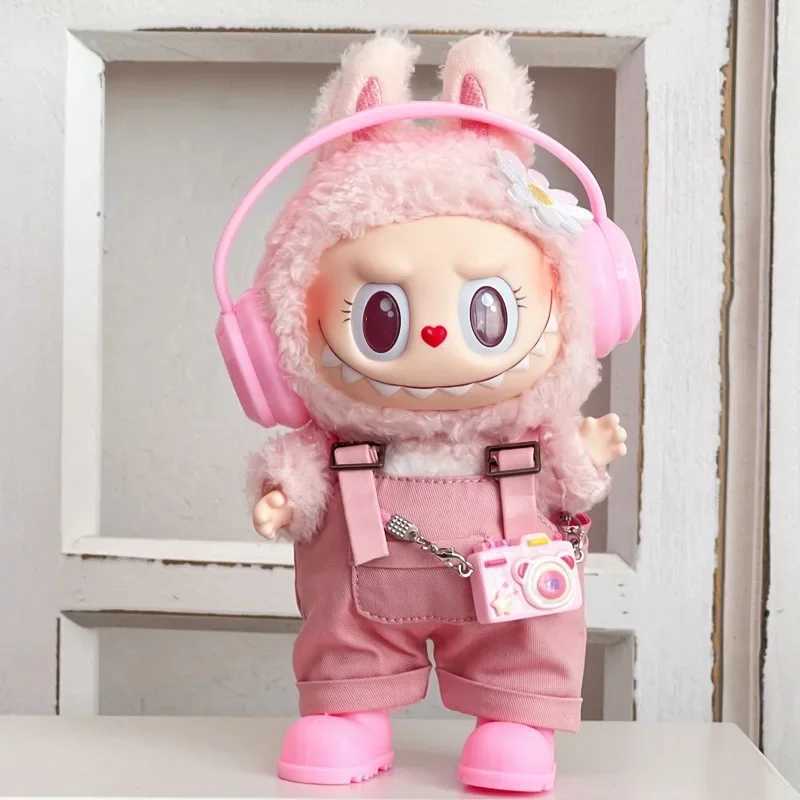 For 1517cm Labubu Doll Clothes Sit Party Overalls Mini Hat V1 V2 Doll Clothing Accessories DIY Childrens Toys Birthday Gift C250924