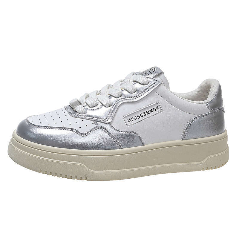 Korean Style Thick-Soled Height-Increasing White Sneakers for Women 2024 Autumn New Comfortable Lightweight Versatile Sports Casual Panda Board Shoes 