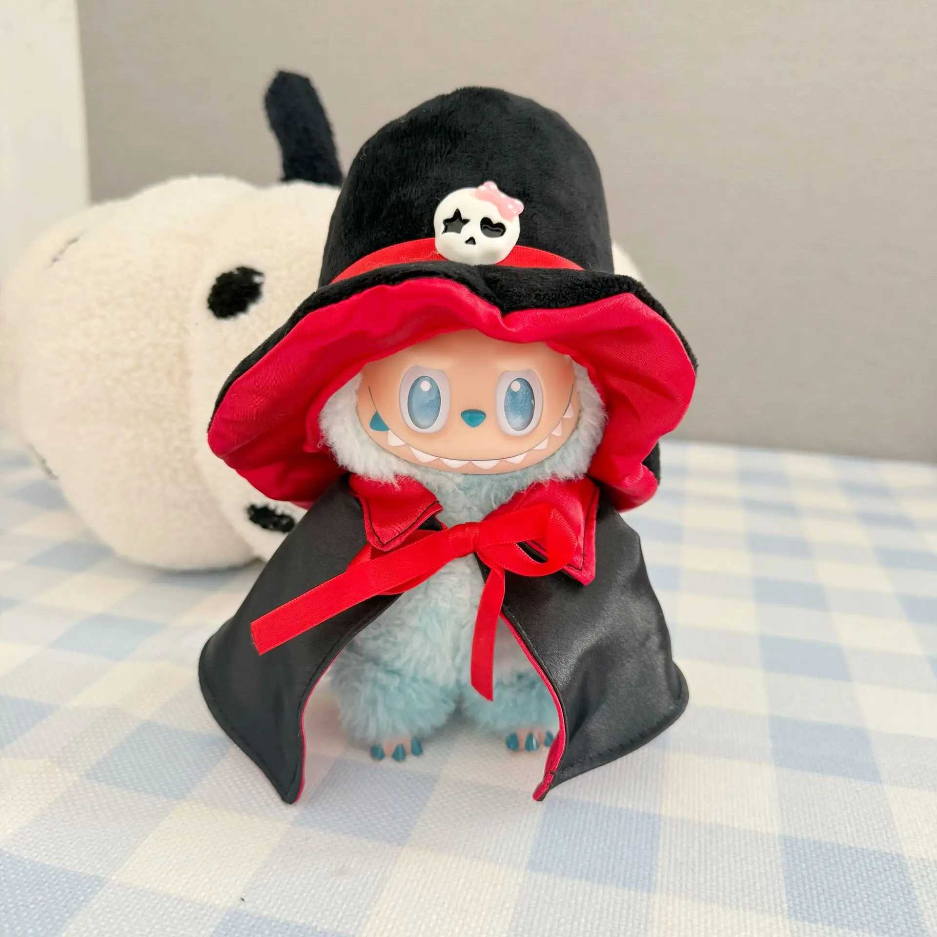 For 17cm Labubu Clothing quirky Pumpkin Magic Hat Skull Cloak Set 30 Labubu Clothes Doll Accessories Cosplay Halloween Gifts C250924