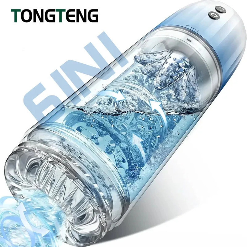 6 IN1 Automatic Male Masturbator Cup IPX7 Penis Pump Sex Machine Stroker with 7 Sucking Rotating Licking LCD Toys For Men 240515