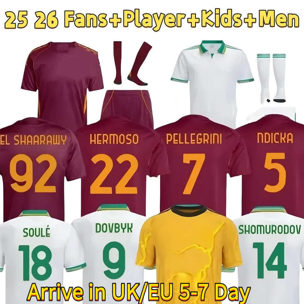 2025 2026 Roma Football Shirt maillots de football DYBALA Soule 25 26 Dovbyk Empire Legacy Aries home Pellegrini uniforms man KONE CRISTANTE SOCCER JERSEYS foot