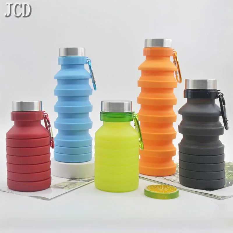 Food Grade Silicone Foldable Water Cup Outdoor Sports Travel Running Fitness Portable Water BottleCup with Mountaineering Buckle J250923