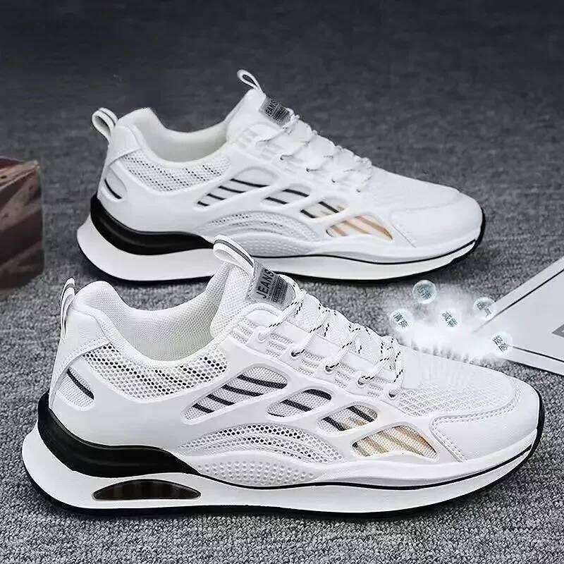 2024 Hot Selling Latest Fashion Men's Sneakers Light Wear Resistant Anti Slip Running Casual White Shoes for Men