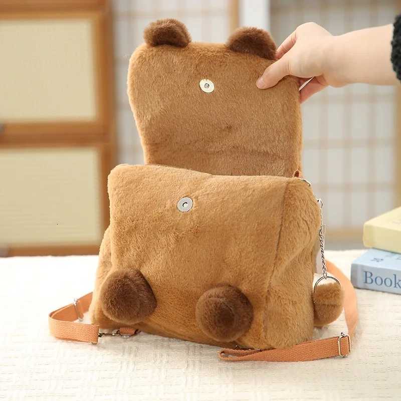 Student School Bag Artificial Fur Plush Capybara Bag Casual Allmatch Fur Bag Large Capacity Backpack School Backpack Mochila Z250924