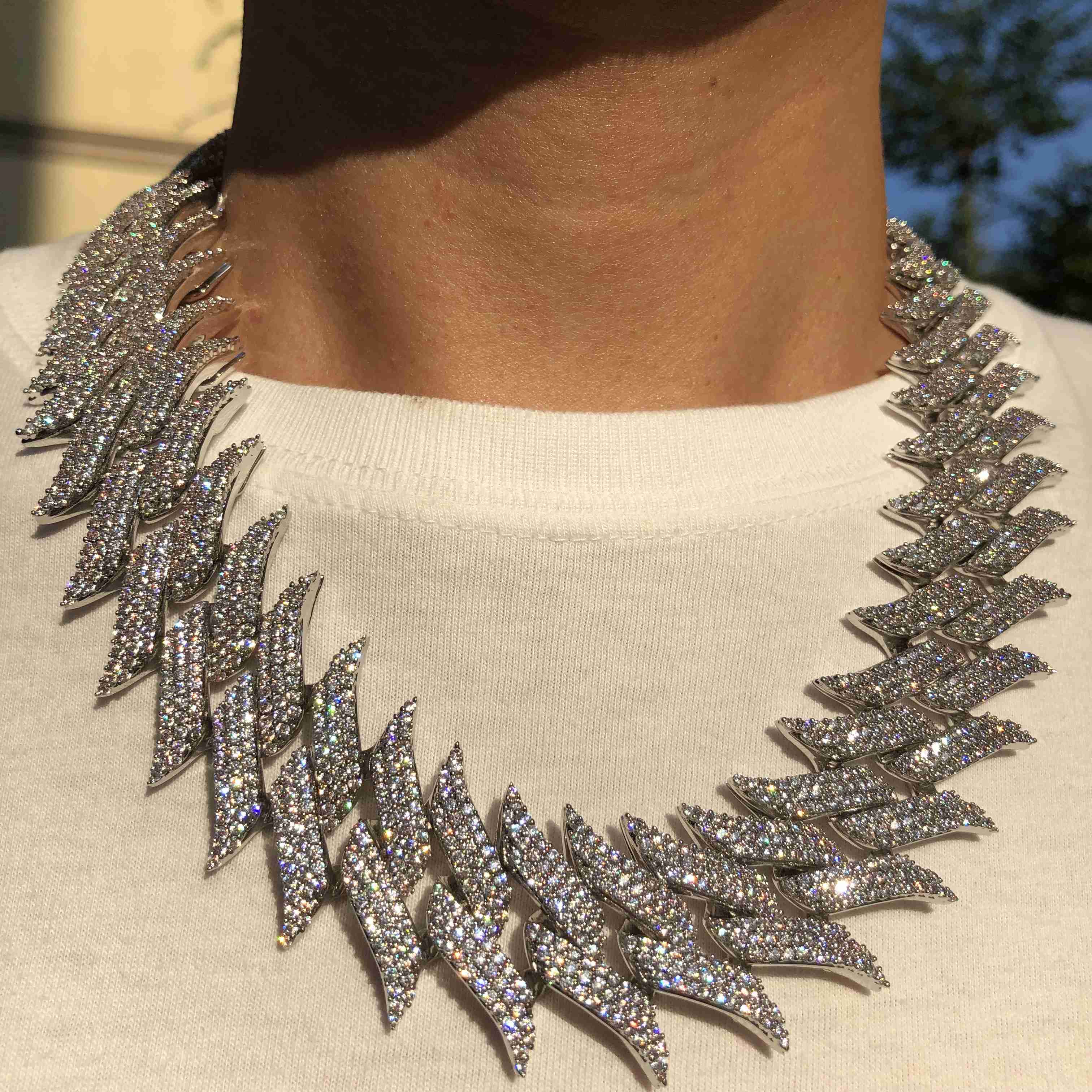 New Designing Spiked Chain Hiphop Iced Out Big Heavy Chain for Men