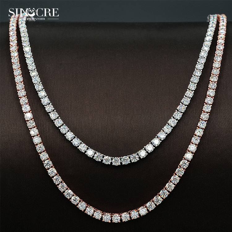 3mm 6mm Moissanite Tennis Chain Gold Plated New Silver Jewelry Necklaces 925 Sterling Silver Hiphop Silver Chain for Men S925