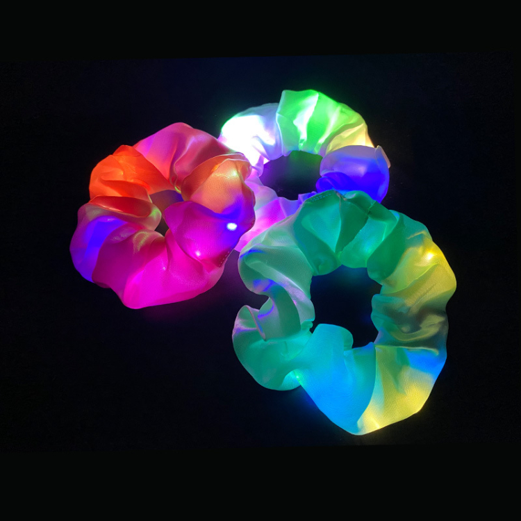 Hair Accessories Light Up Scrunchies For Girls Led Hair Ties Woman Ponytail Holder Scrunchy Bands Hairbands Party Supplies Halloween M4356