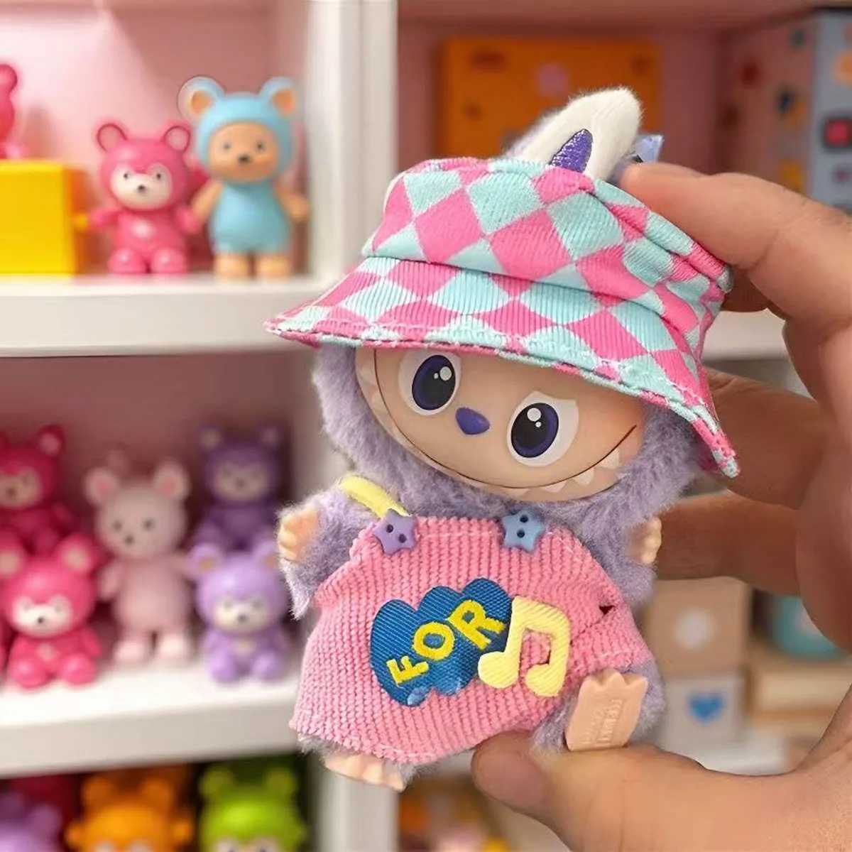 Plush Dolls Clothes for Mini Labubu 40 For Love Series Stylish Overalls Set DIY Outfit Accessories Gifts C250924