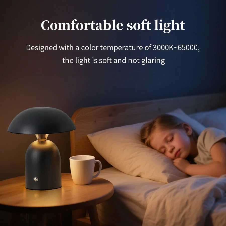 Classic Mushroom LED Desk Lamp Touch Dimming Bedlight Rechargeable Reading Light Bar Restaurant Bedroom Decorative Lighting C251115