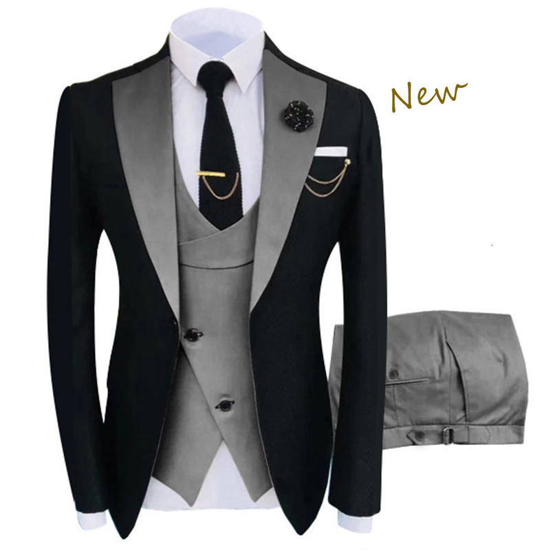 Arrival Terno Masculino Slim Fit Blazers Ball And Groom Suits For Men Boutique Fashion Wedding Jacket Vest Pants 240412