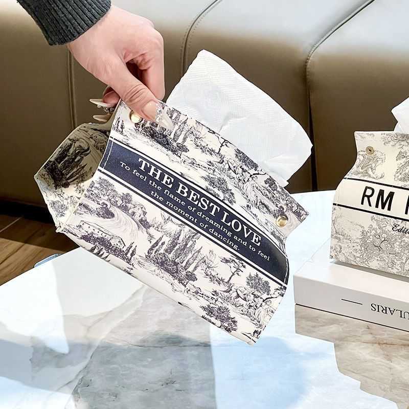 HighQuality Tissue Box for Living Room Ins Style Creative Home Decor for Coffee Table Dining Table OilProof Leather Tissue Box C250924