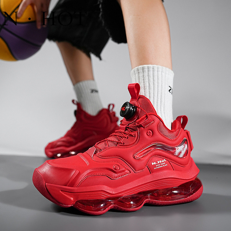 N HOT Designer Luxury Men's Outdoor Sports Shoes New Trend Versatile Wear-resistant Air Cushion Thick Sole Basketball Shoes Student Fashion Butto