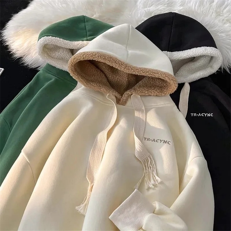 thick womens sports sweatshirt hooded sweatshirt oversized brushed casual wool printed autumn and winter womens top 241121