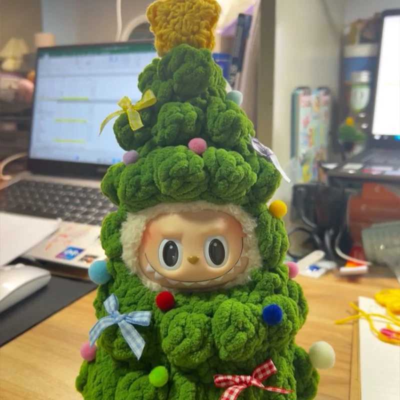 Handmade Soft Knitted Crochet Doll Clothes for Labubu V123 Cute Christmas Tree Shape Outfit Creatitive Christmas Gifts for Kids C250924
