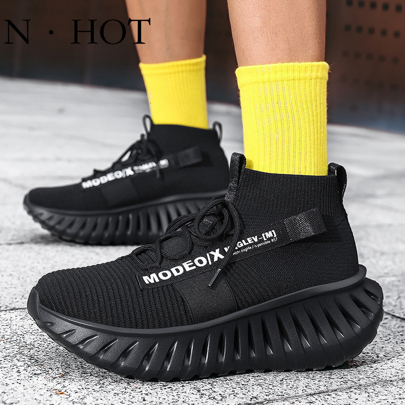 NHOT Designer Luxury Fashion Men's Knife Edge Shock-absorbing Fly Woven Running Shoes Casual High Top Coconut Shoes Trendy And Versatile Outdoor 
