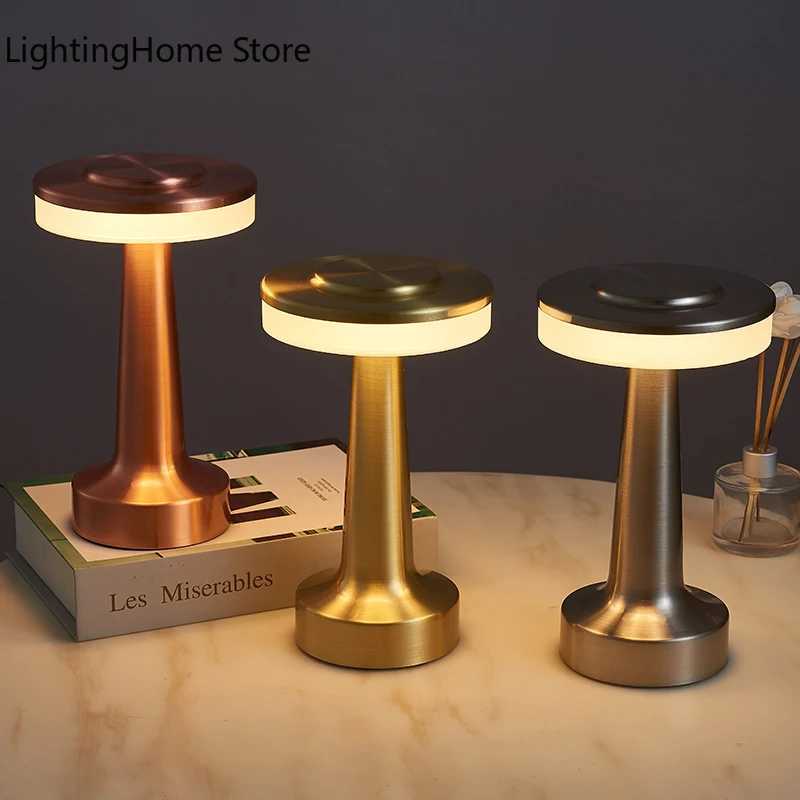 LED Table Lamp Retro Bar Coffee Table Lamp Rechargeable Touch Sensor Wireless Night Light Restaurant Living Room Decor Light C251115
