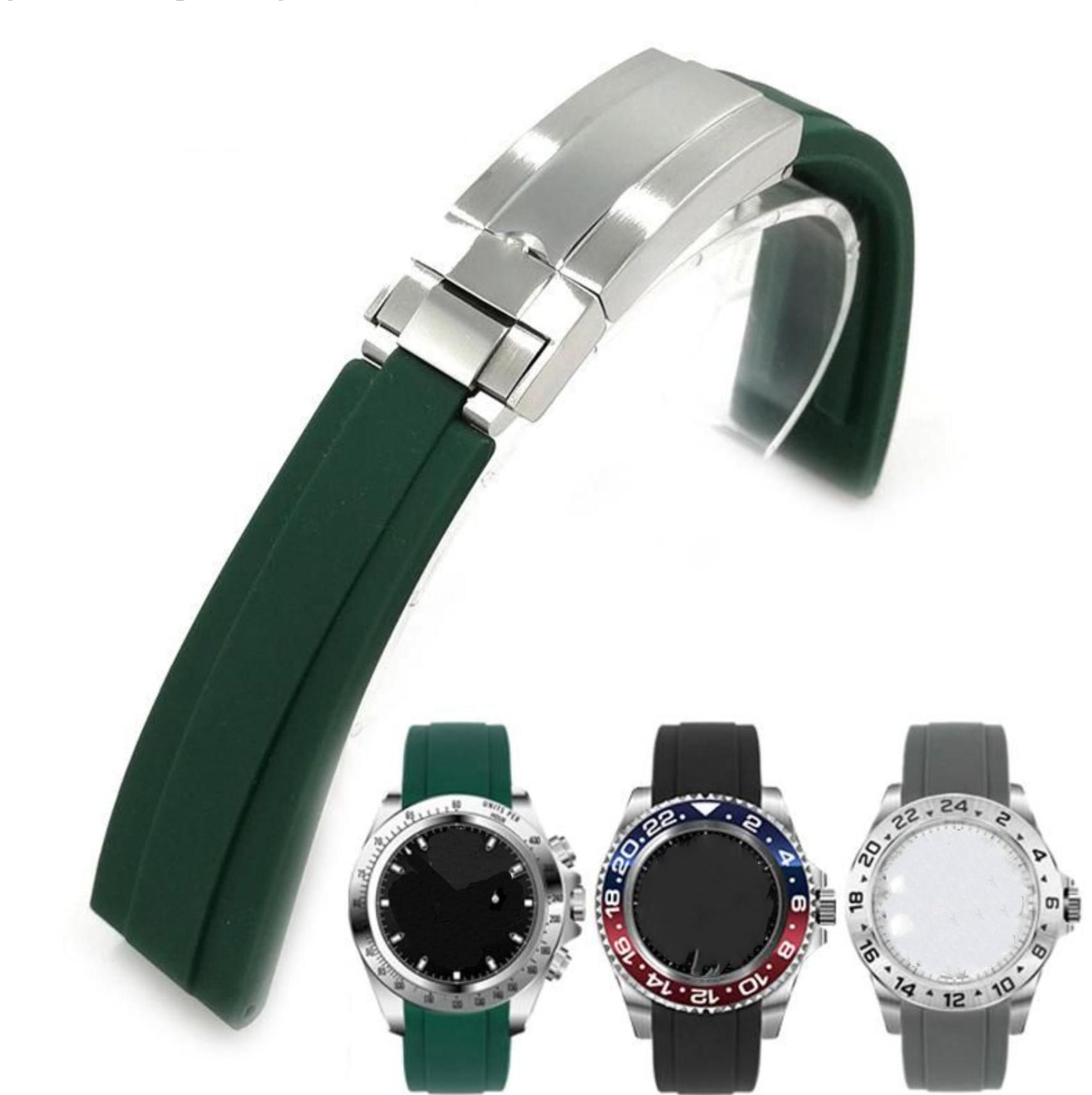 Watch Bands Designer Straps Men's 20mm 21mm Rubber Accessories Bracelet For Silicone Strap